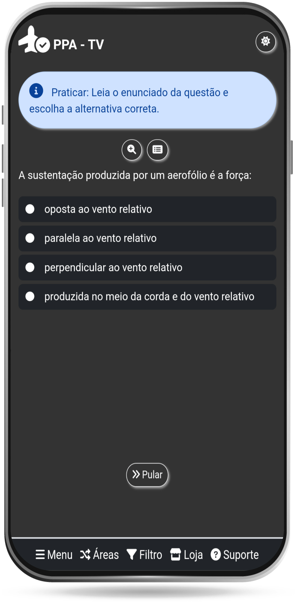 Tela do aplicativo Aviação Civil