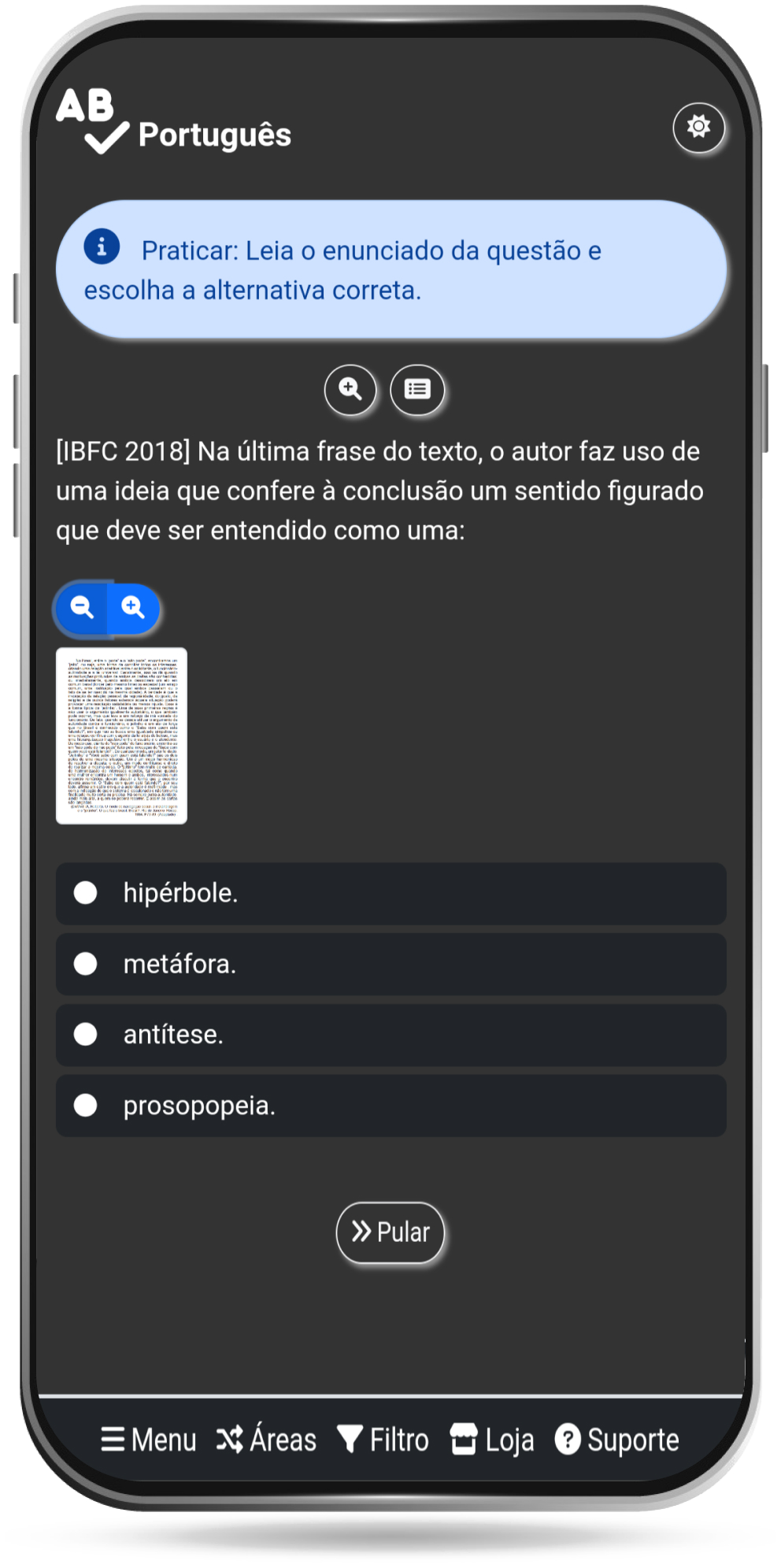 Tela do aplicativo Concursos Públicos