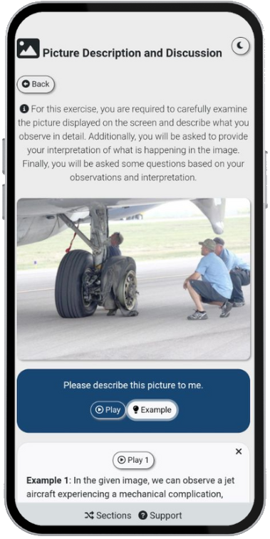 Tela do aplicativo English for Aviation